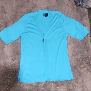 Vibrant Turquoise Short Sleeve Top